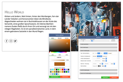 Dialog vom Inhaltsblock Block 3