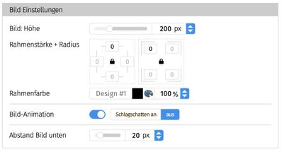 Inhaltsblock Zitat Einstellungen Bilder