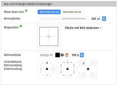 Inhaltsblock Zitat Einstellungen Box